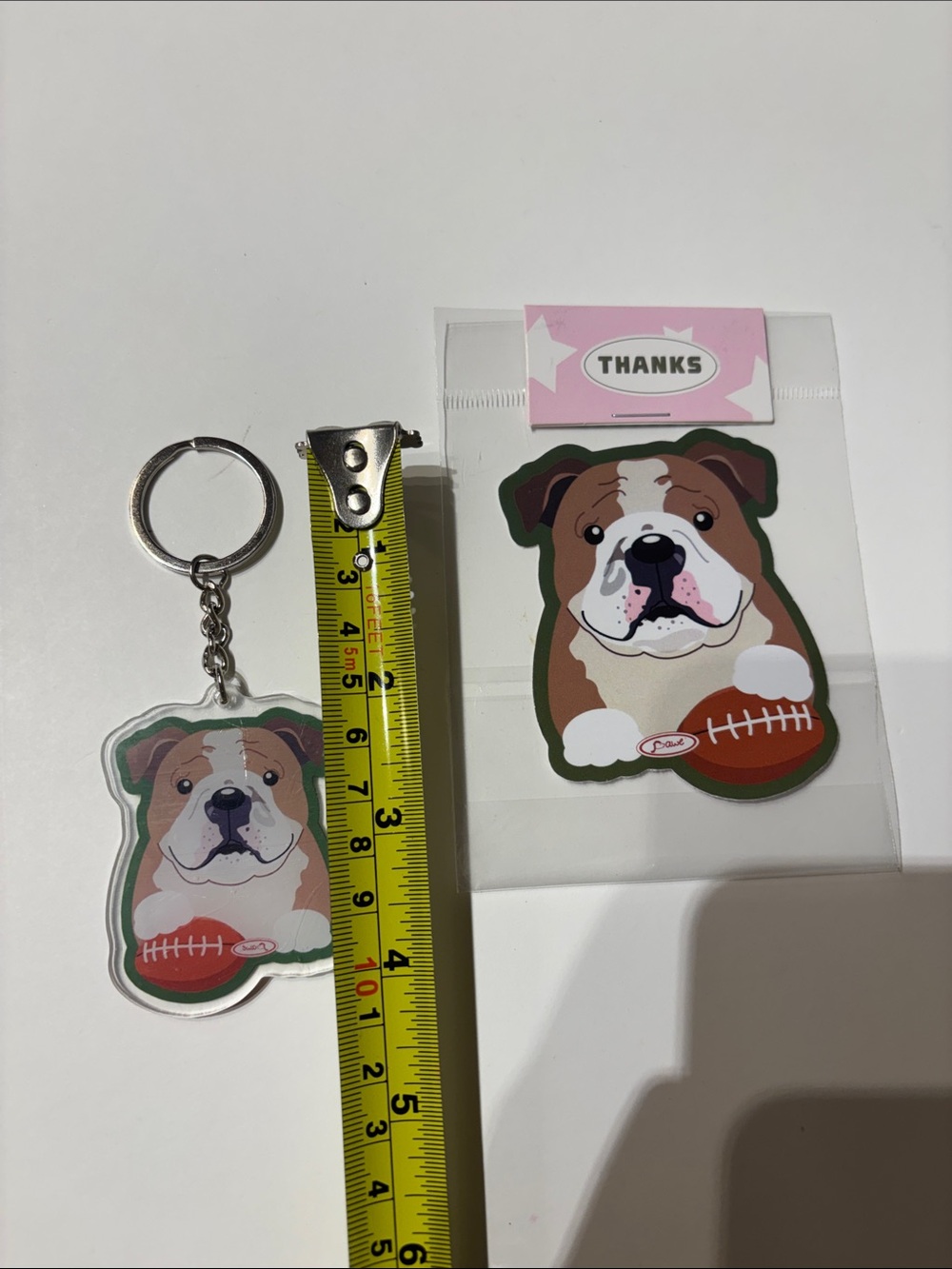 Bulldog Keychain and Sticker Set - Picture 7 of 8
